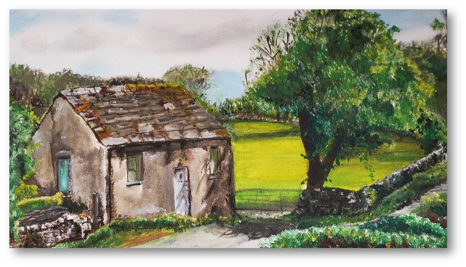 This is a photo of the oil painting of Temperance Hall Katherine Blair a family friend made for us