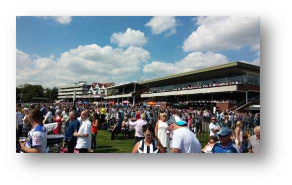 The view from the cheap-seats at Haydock Racecourse
