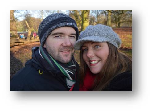 A phot of me and Rachel at Dunham Massey. Rachel looks like Barbara Streisand in Funny Girl whereas I look like Benny from Crossroads.