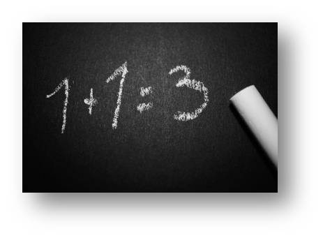 An image referencing just how little attention we'd been paying to saving up at this point. It shows 1 and 1 equals three which even with my cup-half-full mentality doesn't add up