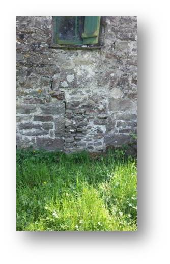 One of the mysterious walled-up openings in the walls of the hall which would, at one time have been used to slop-out the barn.