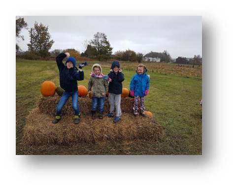 Hauling a bumper crop from the field the kids really enjoy choosing their own pumpkins