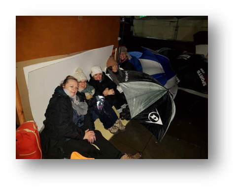 Rachel and some of her colleagues raising money for The Brick homelessness charity in Wigan.