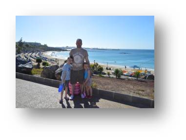 The long awaited fun in the sun holiday to Lanzarote showing the promenade