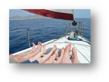 The private cruise on board the yacht owned by Alex Pasquin Ferrer in Lanzarote which was idyllic with calm seas and well behaved children.