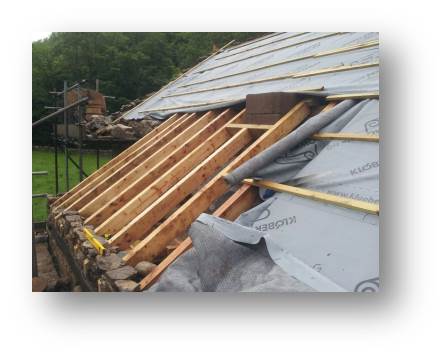 The rear seating area needed a little more prep as we also needed to rebuild the rear chimney stack.