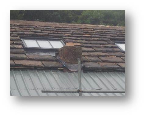 Donald makes a start reinstating the rear chimney with new liners and lime mortar