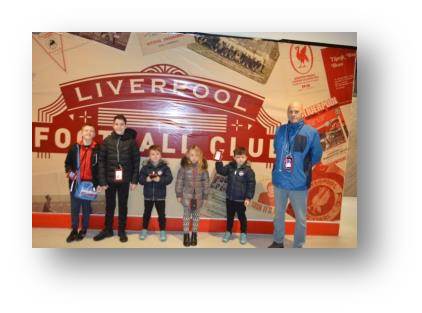 Gary and grandkids enjoying the Anfield tour.