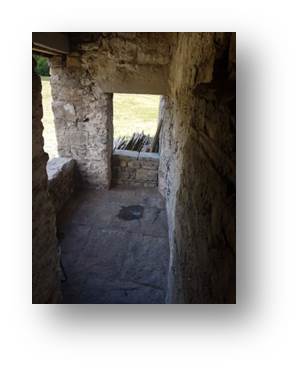 With the wall down, the floor levelled and the wall rebuilt it was just the reclaimed stone roof slates turn to become a really attractive floor to the outside seating area.