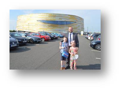 Outside the Derby Convention Centre on Graduation Day