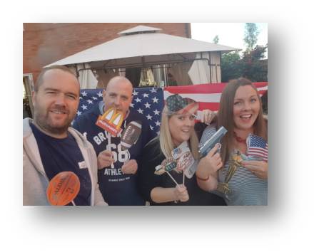 USA night at the Currie's house.