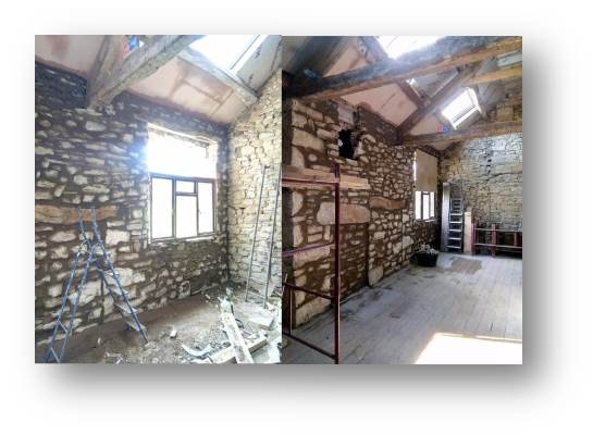 Internal pointing on the rear wall