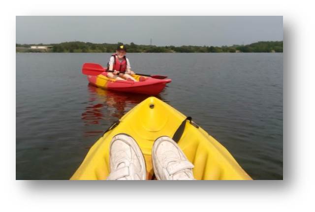 Adam and me messing about on Scotsmans Flash in Wigan