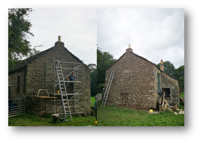 Pointing around the new windows and patio doors
